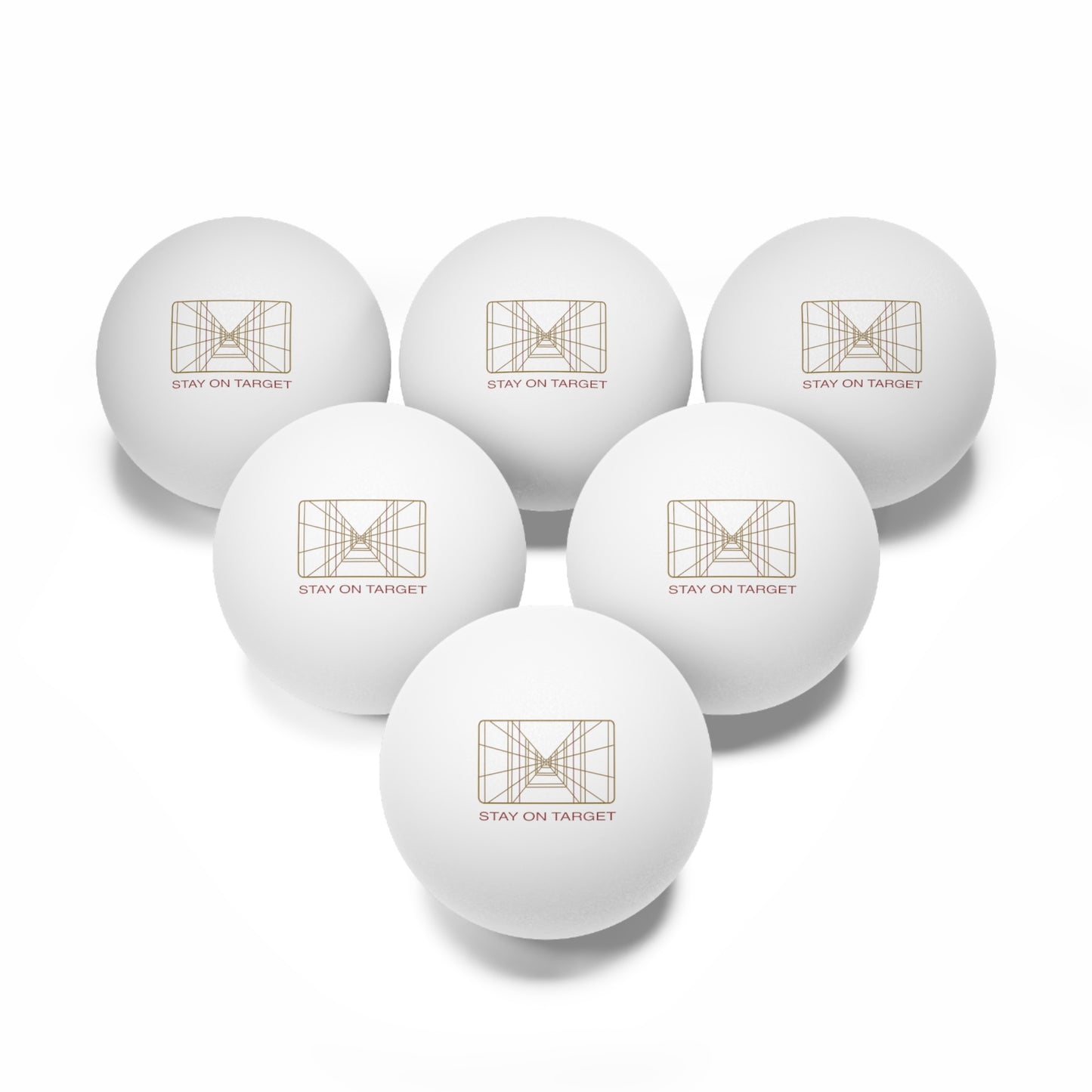 Stay on Target Ping Pong Balls, 6 pcs