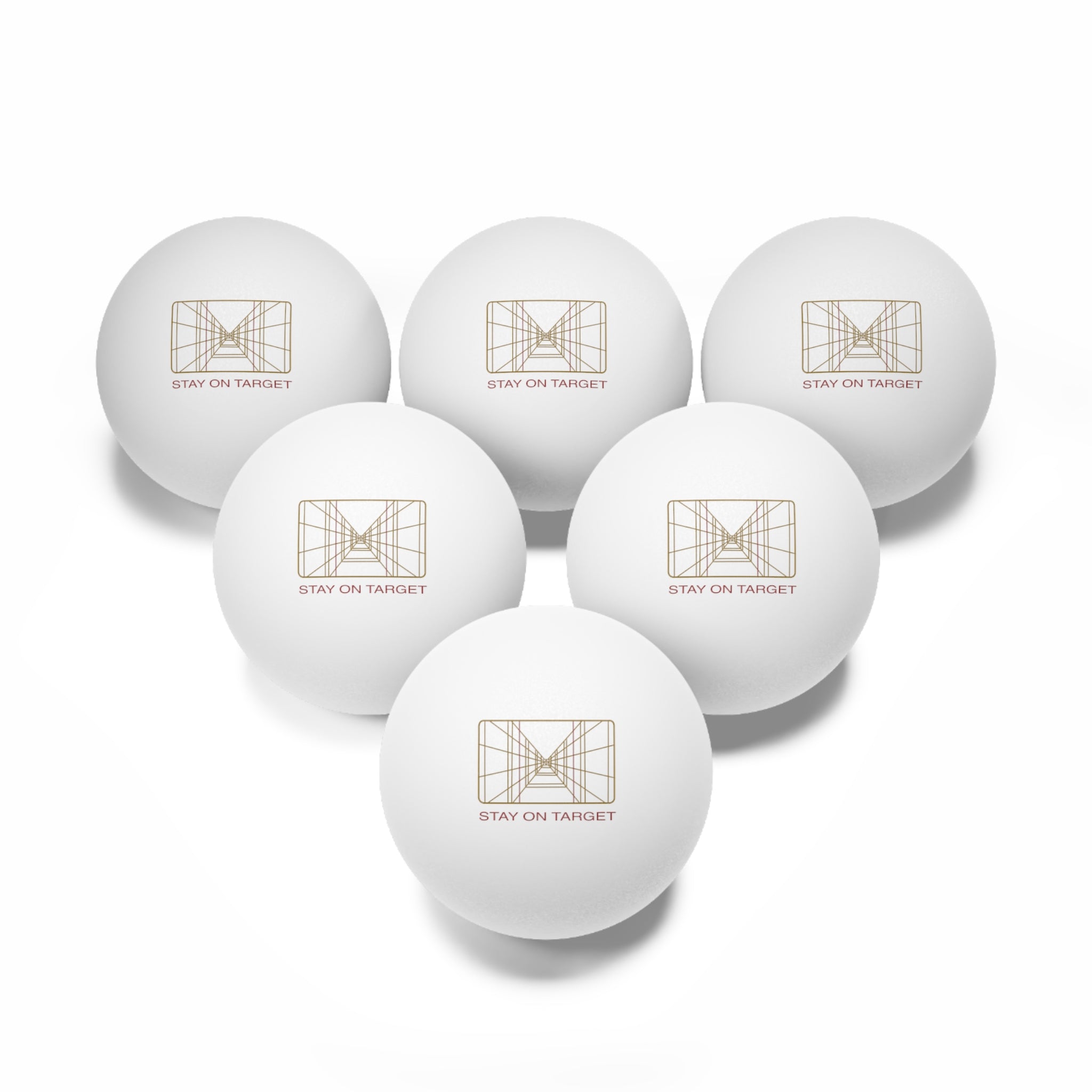 Stay on Target Ping Pong Balls, 6 pcs