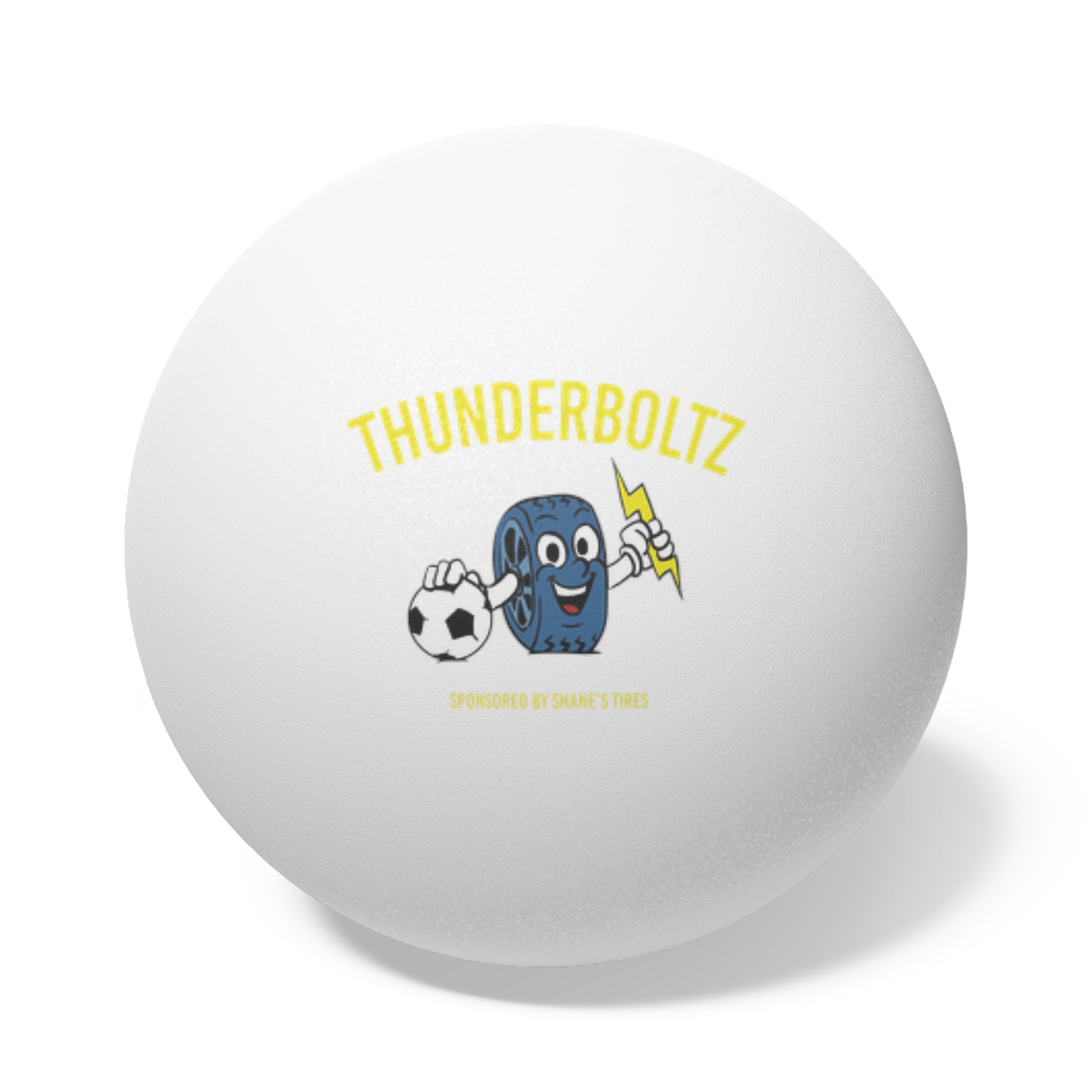 Thunderboltz Soccer Ping Pong Balls, 6 pcs