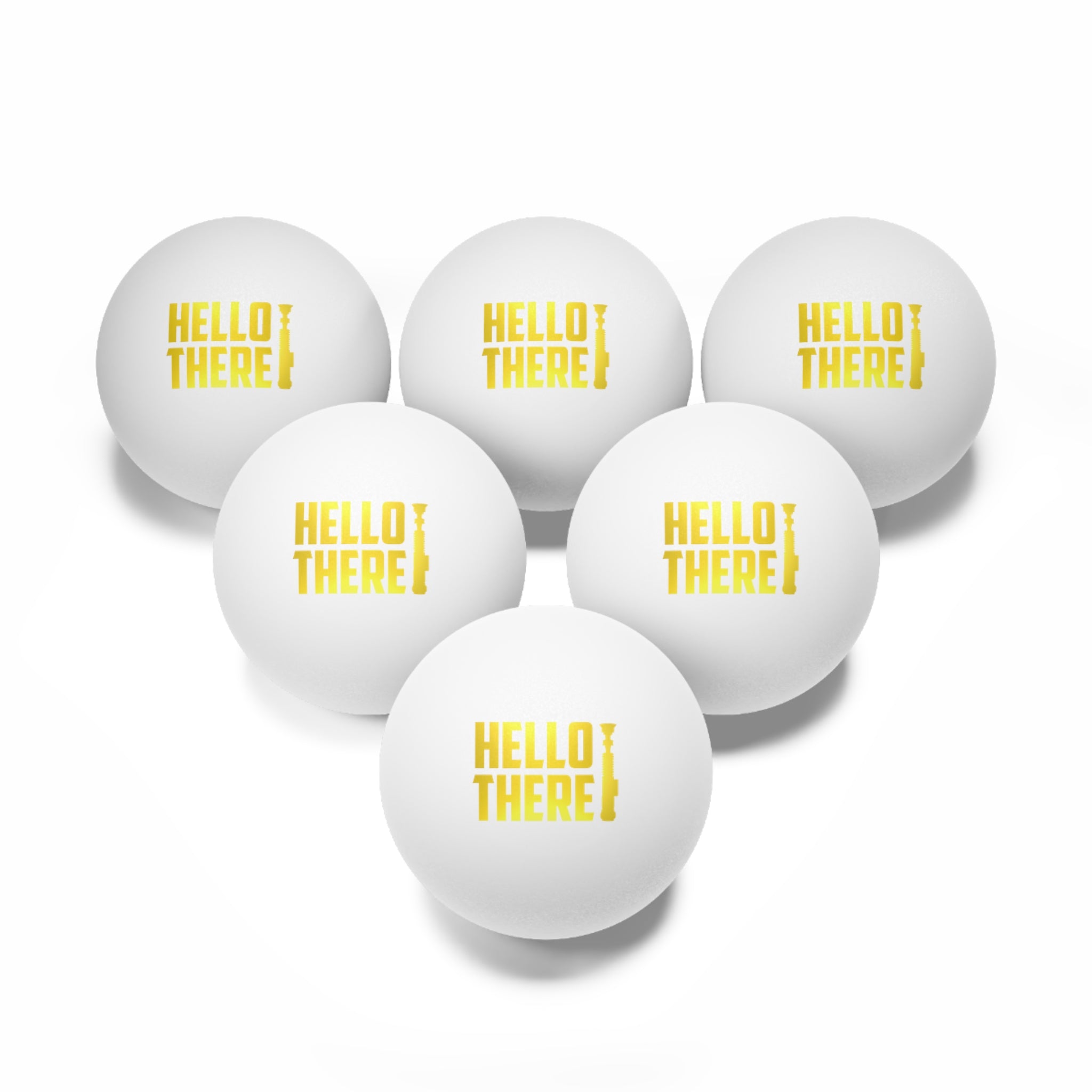 Hello There Ping Pong Balls, 6 pcs