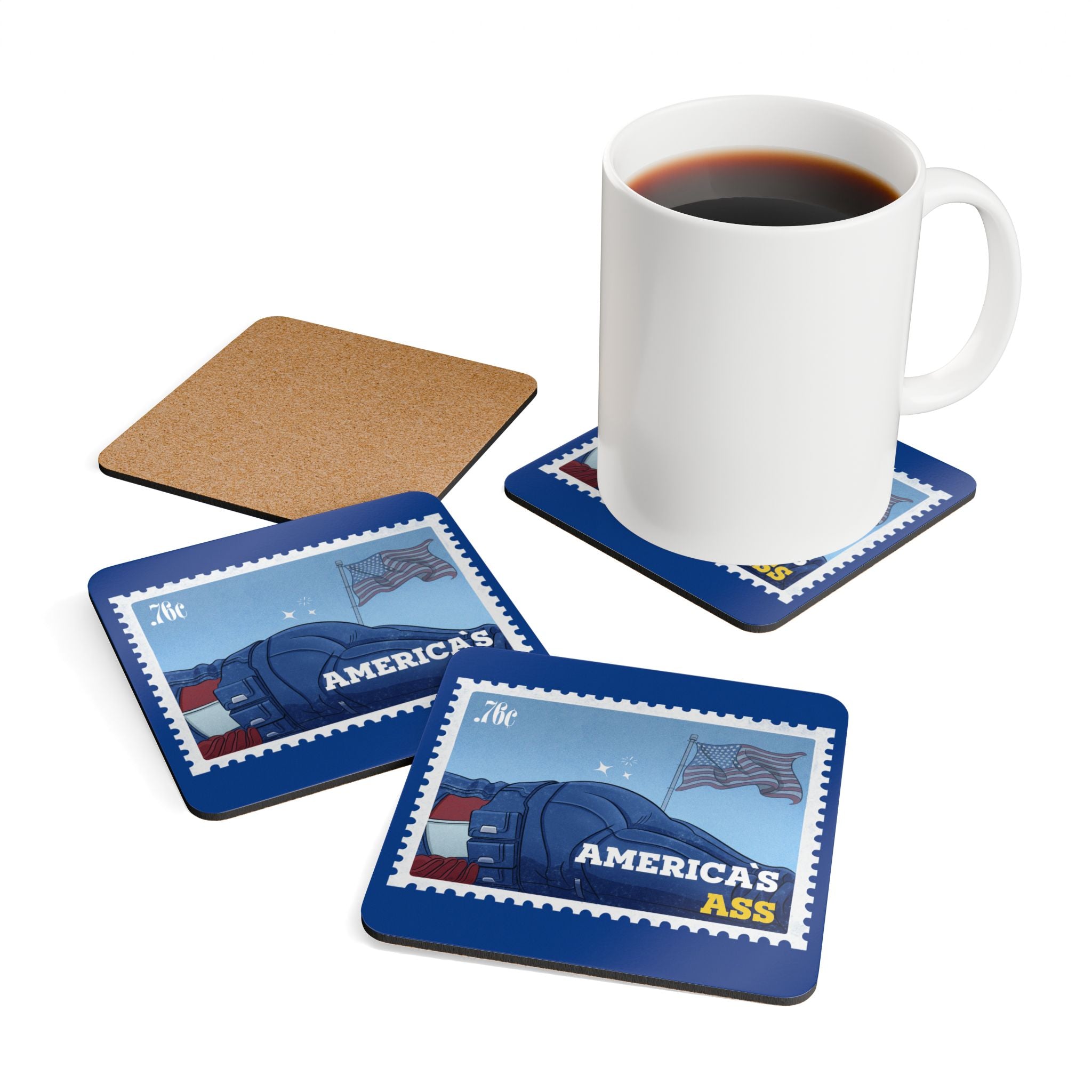 AA Stamp Corkwood Coaster Set