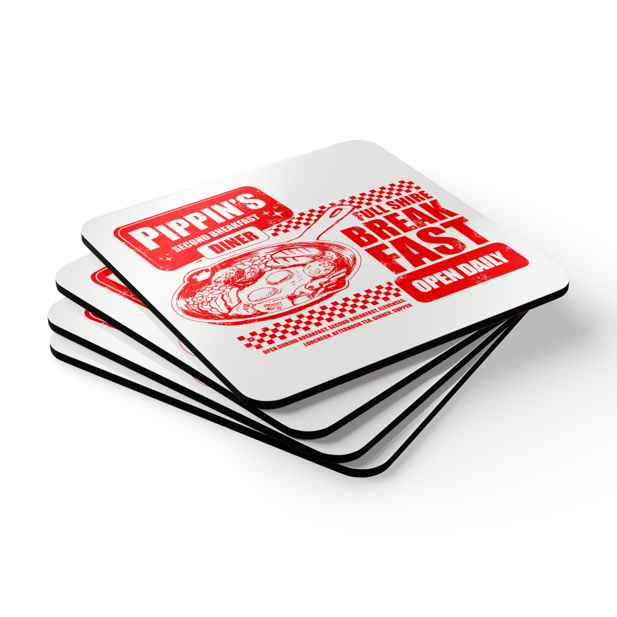 Full Breakfast Corkwood Coaster Set