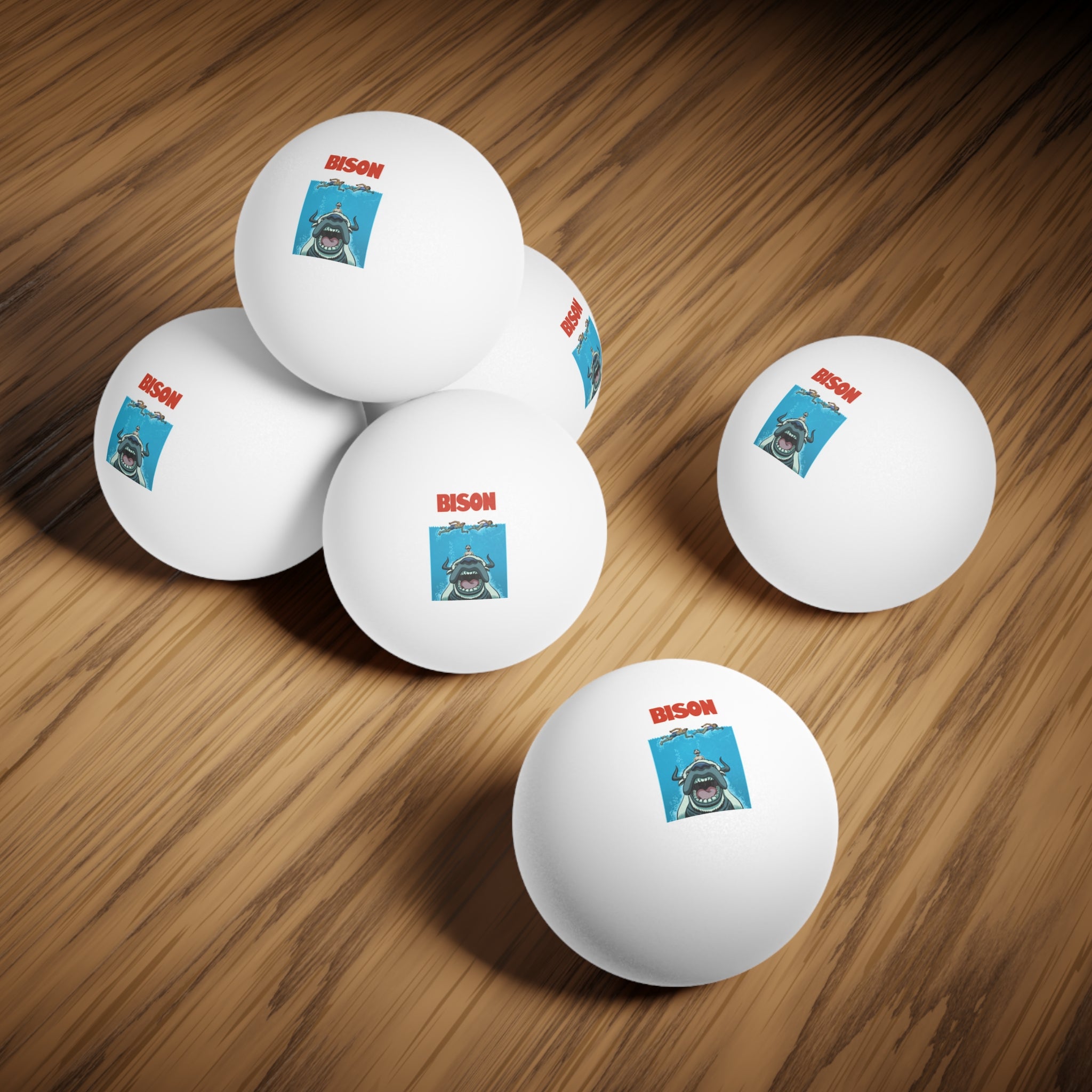 Bison Ping Pong Balls, 6 pcs