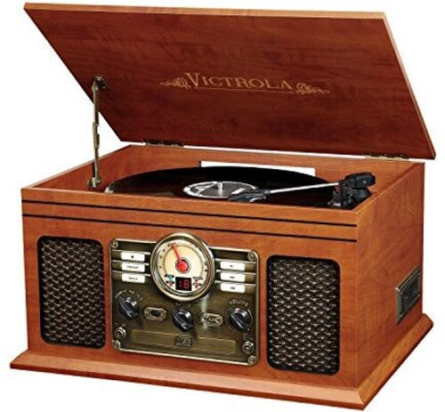 Victrola VTA-200B-MAH ITVS200B 6 in 1 Music Center Bluetooth CD 3Speed Turntable AM FM Mahogany