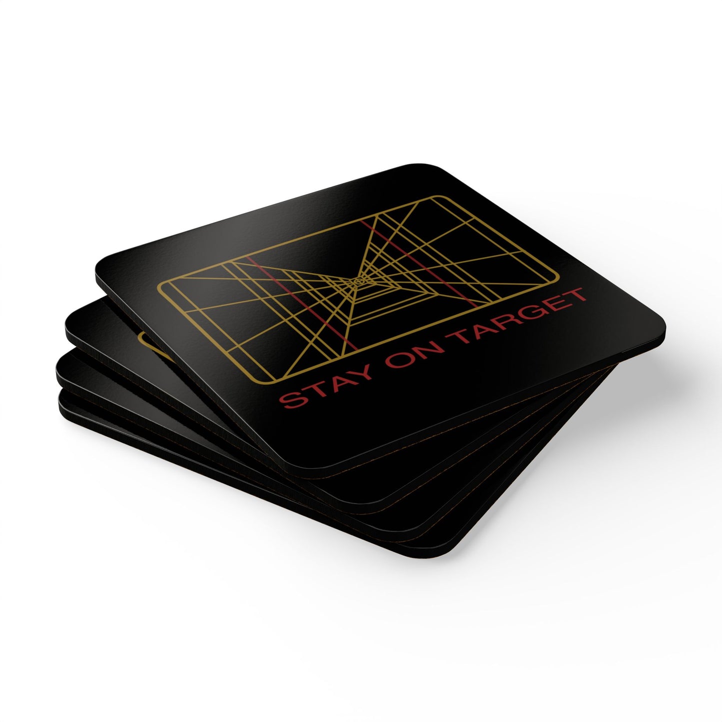 Stay on Target Corkwood Coaster Set