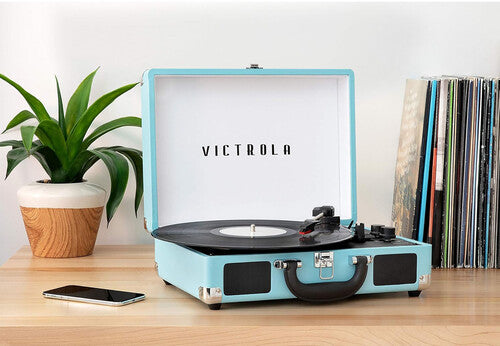 Victrola VSC-550BT-TQ Journey Bluetooth Suitcase Turntable 3 Speed (Turquoise)