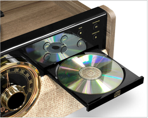 Victrola VTA-270B-FNT Empire Bluetooth 6 In 1 Music Center (33/45/78) (Farmhouse Walnut)