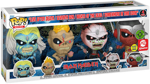 Funko Pop! Rocks: - FUNKO POP! ROCKS: Iron Maiden - Eddie 4PK Glow in the Dark Box Set (AE Exclusive)