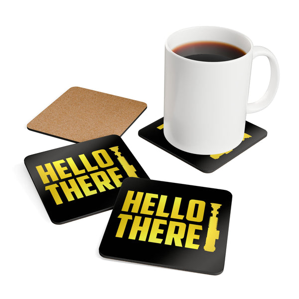 Hello There Corkwood Coaster Set