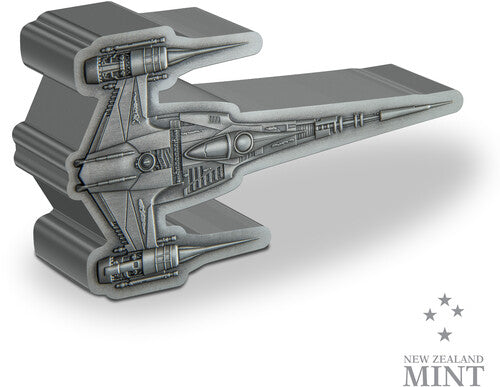 Mandalorian N-1 Starfighter 1Oz Silver Shaped Coin - New Zealand Mint - The Mandalorian™ – The Mandalorian's N-1 Starfighter™ 1oz Silver Shaped Coin