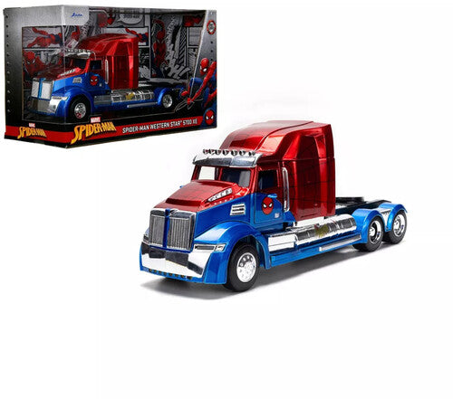 1:24 Hwr Big Rigs - Western Star Spiderman Theme - Jada Toys - 1:24 Marvel Spider-Man - Hollywood Rides - Western Star 5700XE