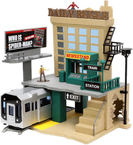 Nano Spiderman Nyc Deluxe Scene W/2 Fig - Jada Toys - Nano Spiderman New York City Deluxe Scene with 2 Figures