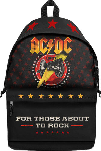 Rocksax AC/DC About Rock Daypack/Rucksack Blk - Rocksax - AC/DC - For Those About to Rock - Daypack/Rucksack Padded Laptop Pocket (Black)