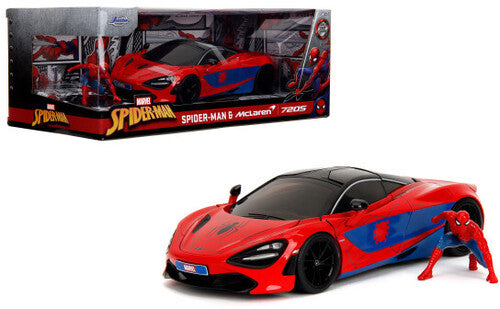 1:24 Hwr - McLaren 720s W/Spiderman (4PC) - Jada Toys - 1:24 Spider-Man - Hollywood Rides - McLaren 720S W/Spiderman Figure