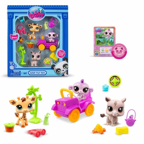 Littlest Pet Shop Safari Play Pack 3 Pets Gen7 524 - Littlest Pet Shop - Safari Play Pack - Includes 3 Pets and Accessories Generation 7 524