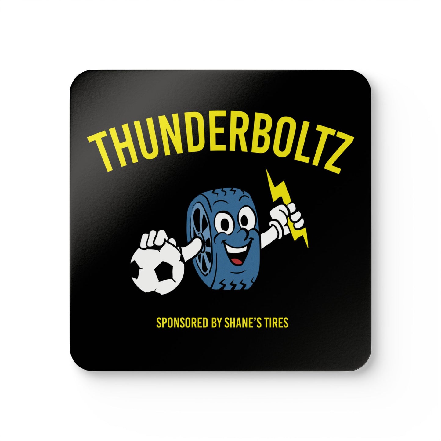 Thunderboltz Soccer Corkwood Coaster Set