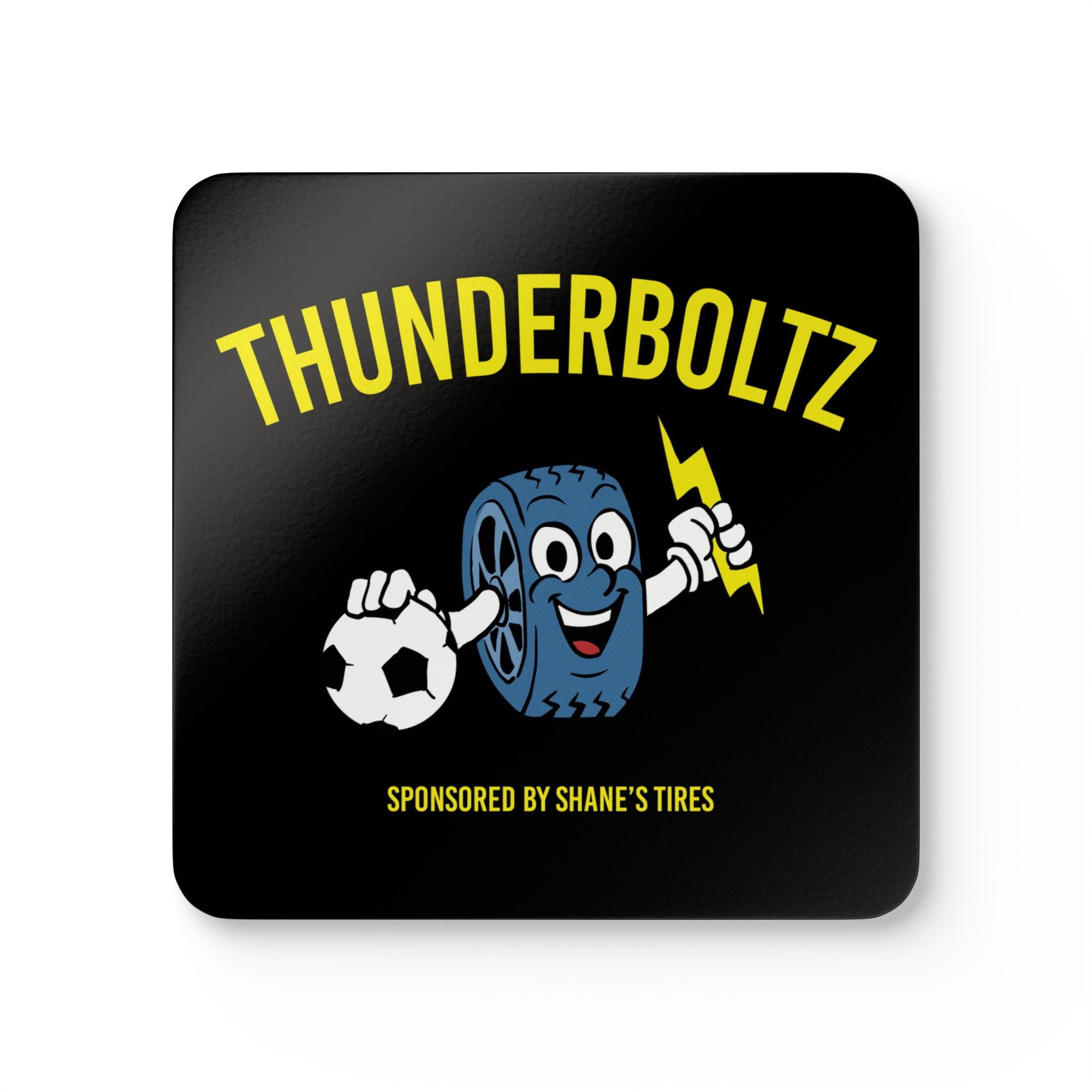 Thunderboltz Soccer Corkwood Coaster Set