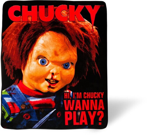 "Child's Play - Fleece Throw Blanket - Chucky Wanna Play (50" x 60")"