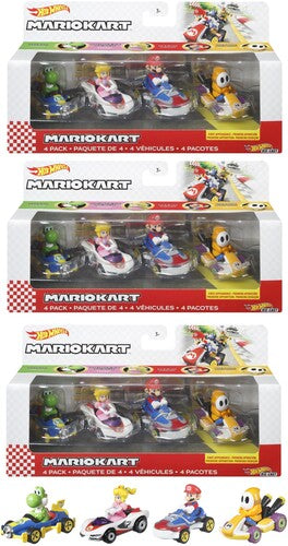 Hot Wheels Monster Trucks - Hot Wheels Mario Kart 4 Pack 3 Piece T Asrt