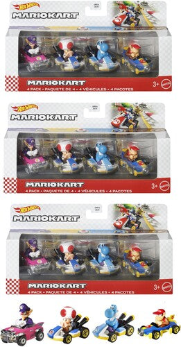 Hot Wheels Monster Trucks - Hot Wheels Mario Kart 4 Pack 3 Piece U Asrt