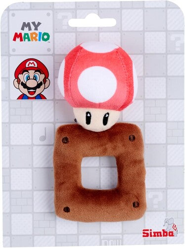 Super Mario Baby 6in Plush Mushroom With Rattle - Super Mario Baby 6in Plush Mushroom With Rattle