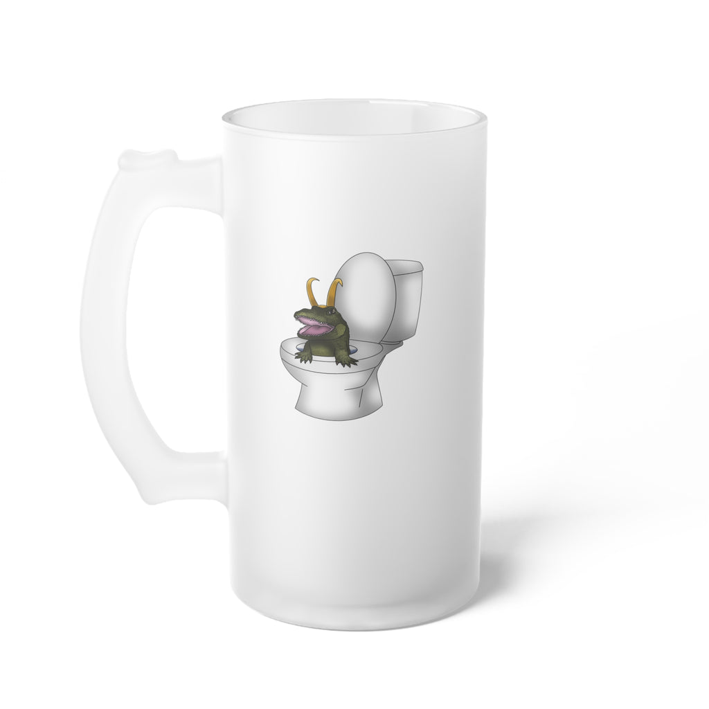 Loki Gator Frosted Glass Stein