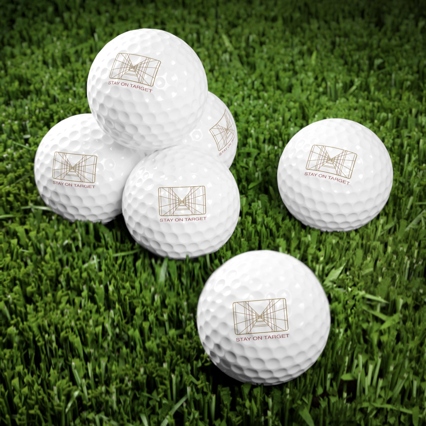 Stay on Target Golf Balls, 6pcs