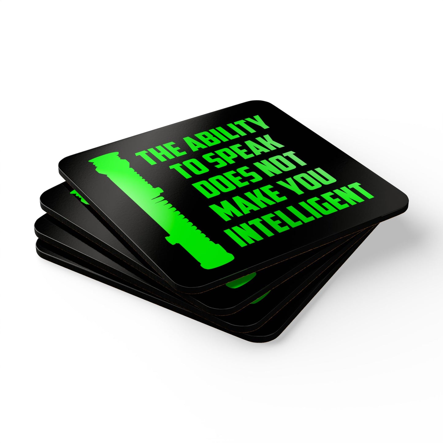 Ability to Speak Corkwood Coaster Set