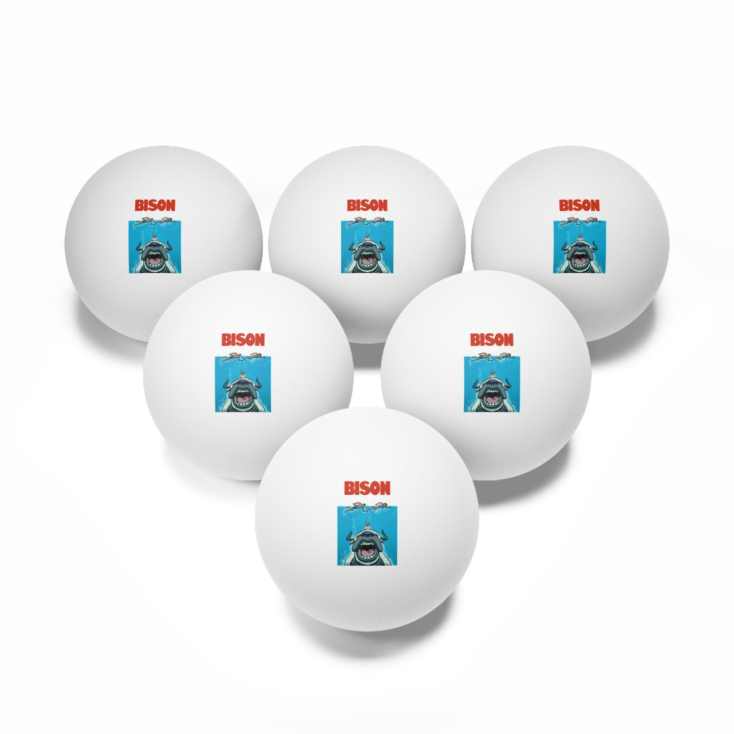 Bison Ping Pong Balls, 6 pcs