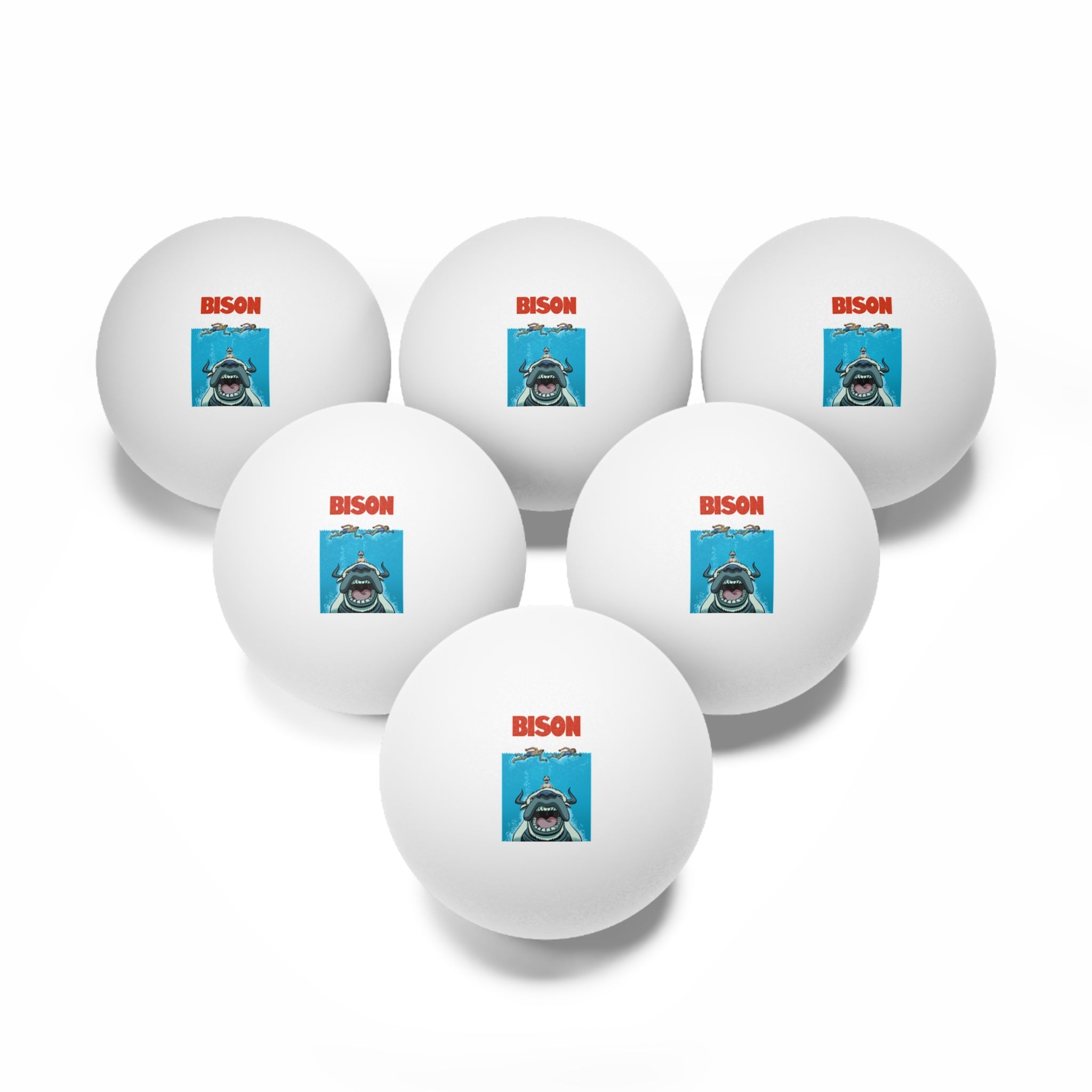 Bison Ping Pong Balls, 6 pcs