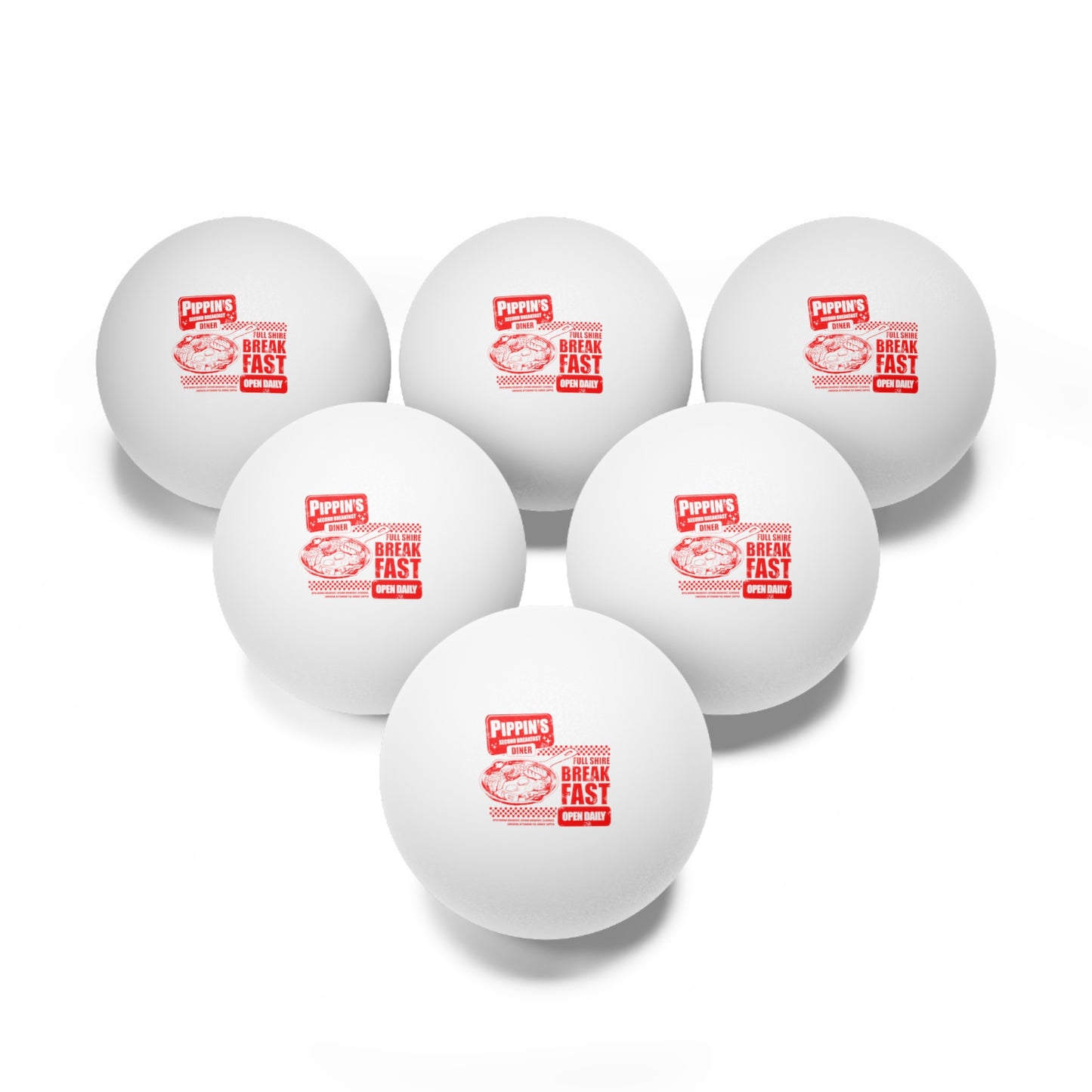 Full Breakfast Ping Pong Balls, 6 pcs