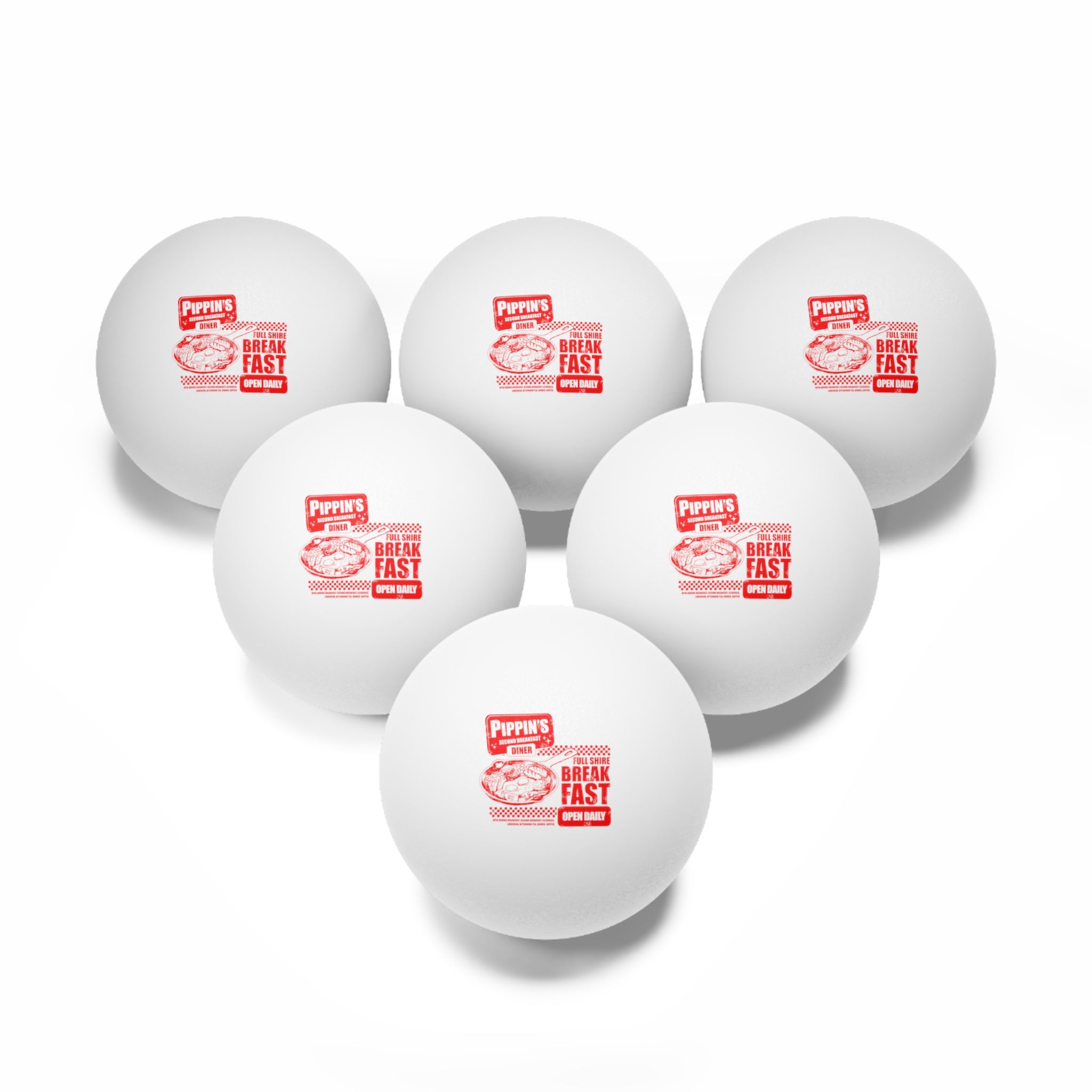 Full Breakfast Ping Pong Balls, 6 pcs