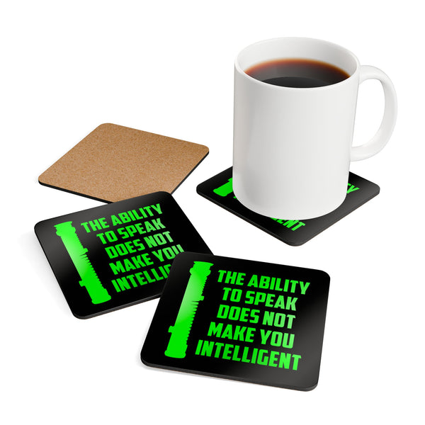 Ability to Speak Corkwood Coaster Set